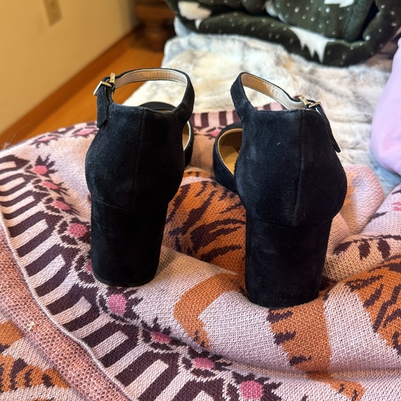 Black suede leather Sam Edelman chunky heels - Picture 4 of 6